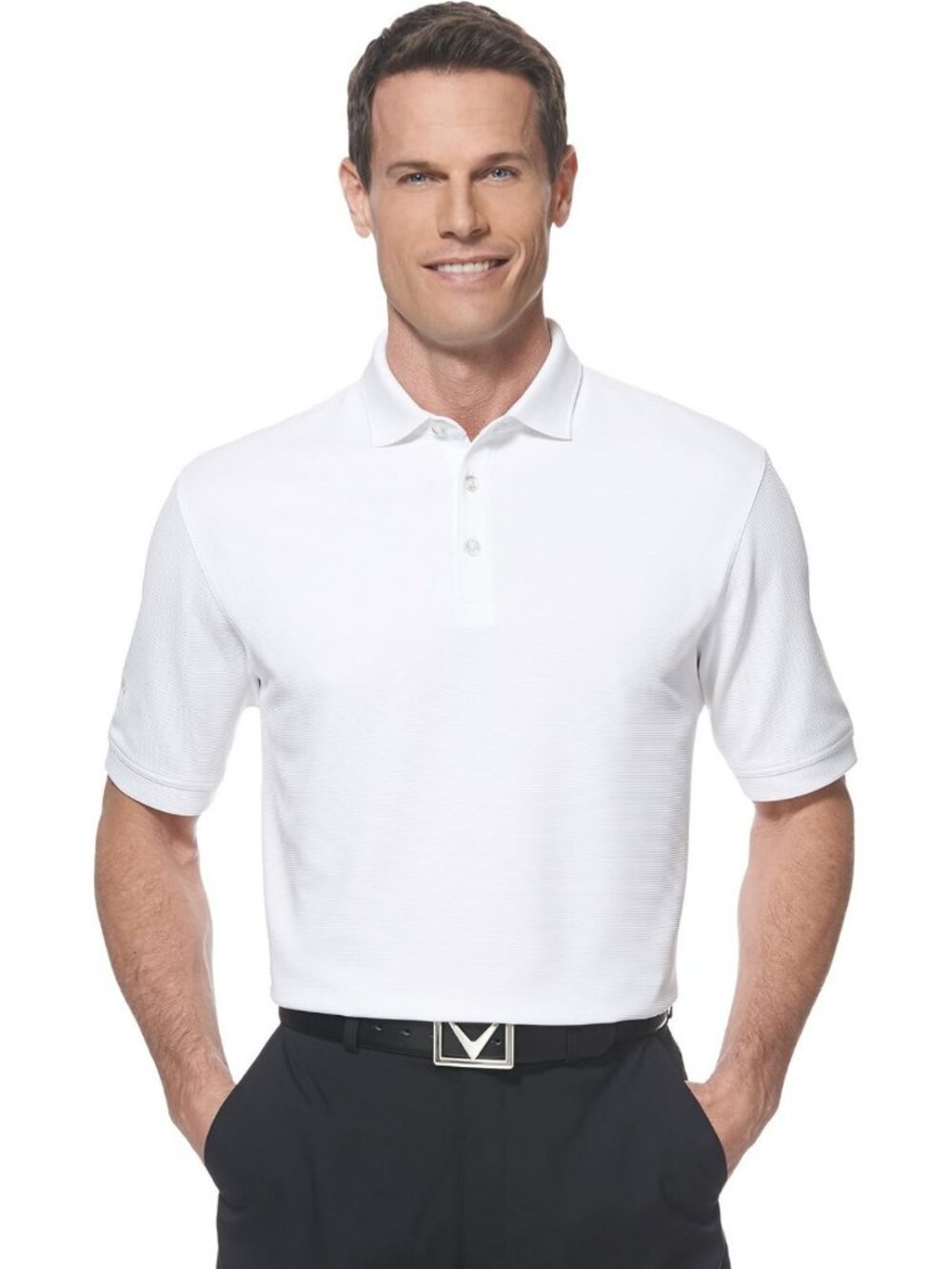 Men's Short Sleeve Performance Golf Polo - Ottoman Style, Moisture-Wicking